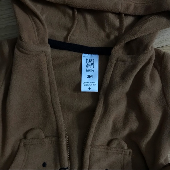 3 mo Gender Neutral Baby Bear Outfit Hoodie Pants - Picture 3 of 4